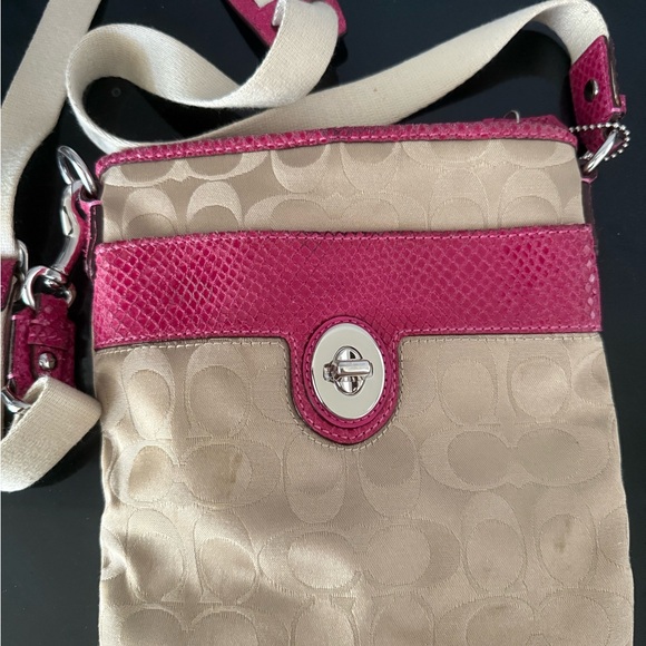 Pink and Tan Crossbody Bag - Picture 1 of 2